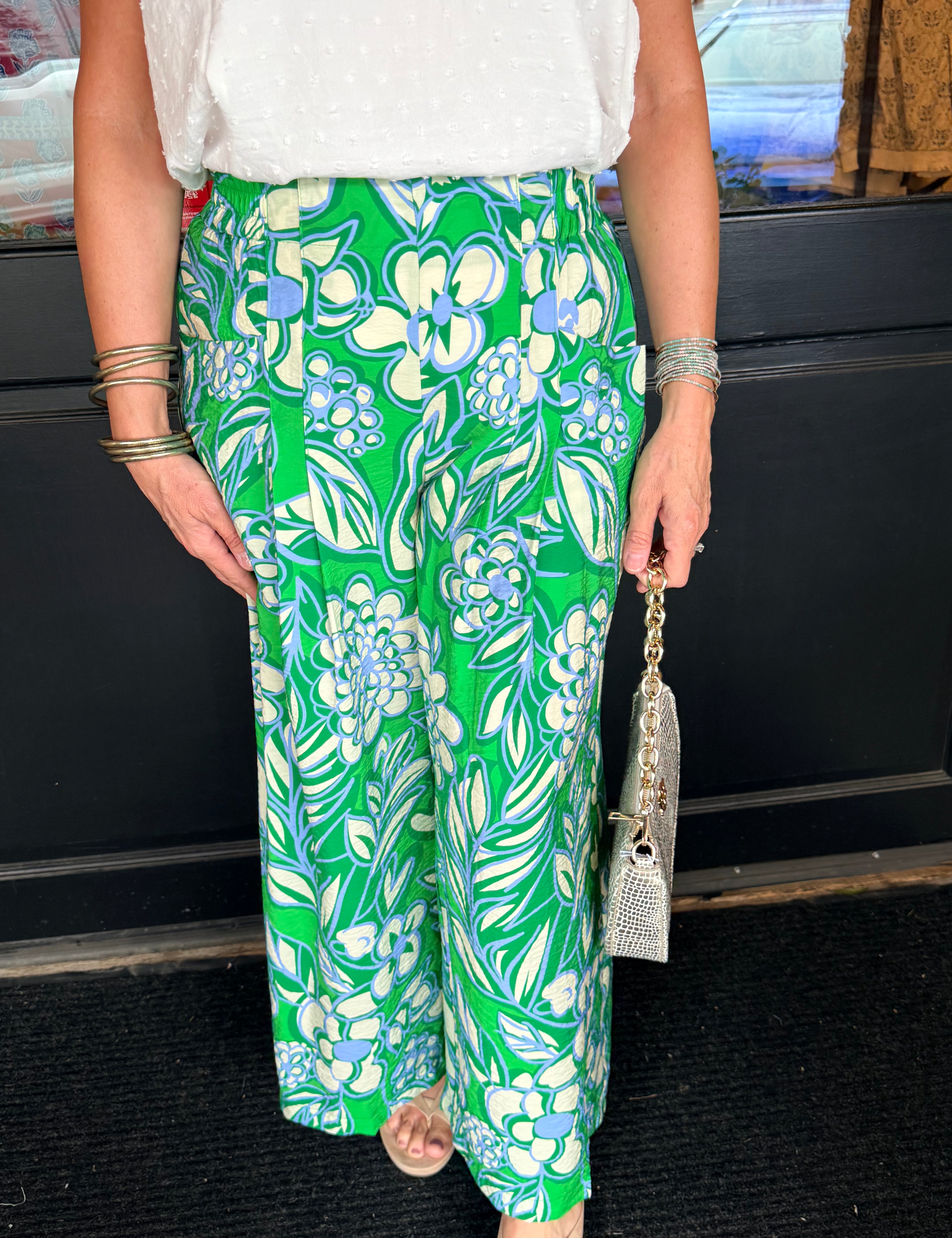 Meg Tropical Wide Leg Pants