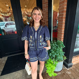 Nina Embroidered Top + Shorts Set