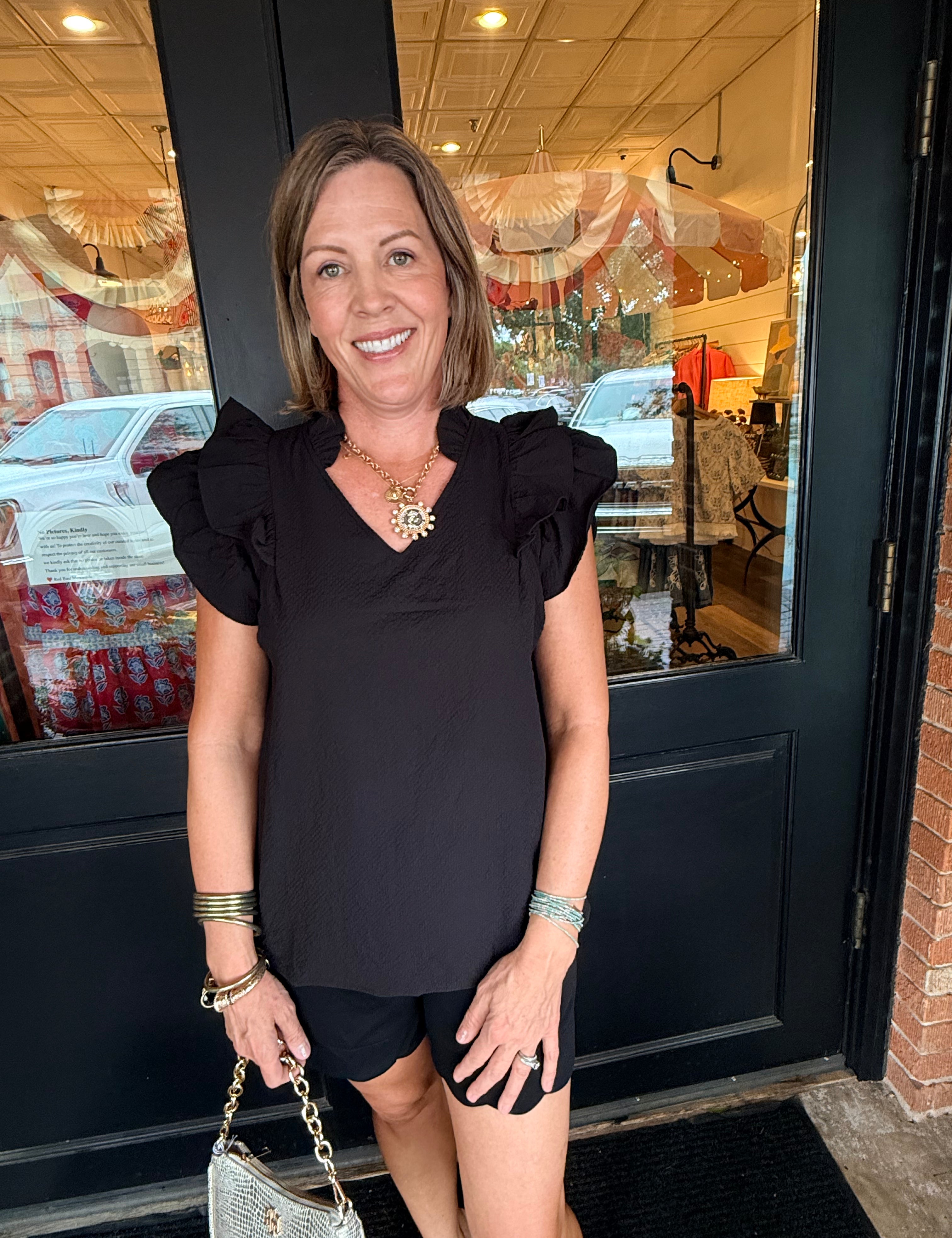 Farrah V-Neck Textured Top