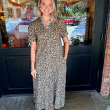 Riley Animal Print Midi Dress