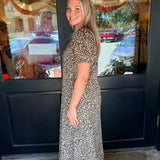 Riley Animal Print Midi Dress