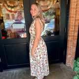 Lacy Printed Midi Dress