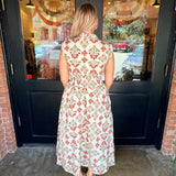 Lacy Printed Midi Dress
