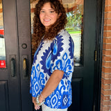 Salma Ikat Print Top