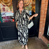 Chloe Printed Puff Sleeve Midi Dress