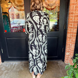 Chloe Printed Puff Sleeve Midi Dress