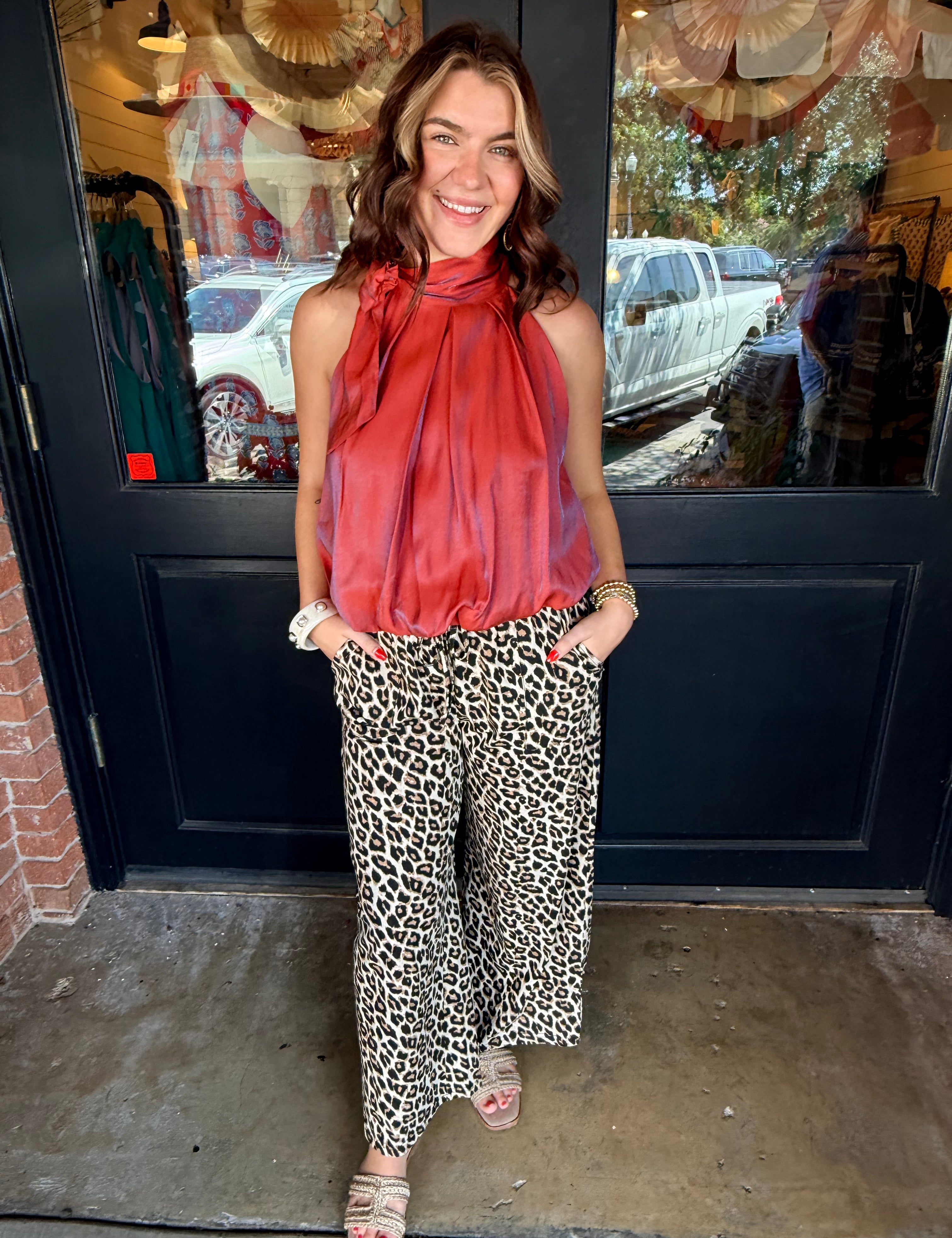 Kyla Leopard Wide Leg Pants