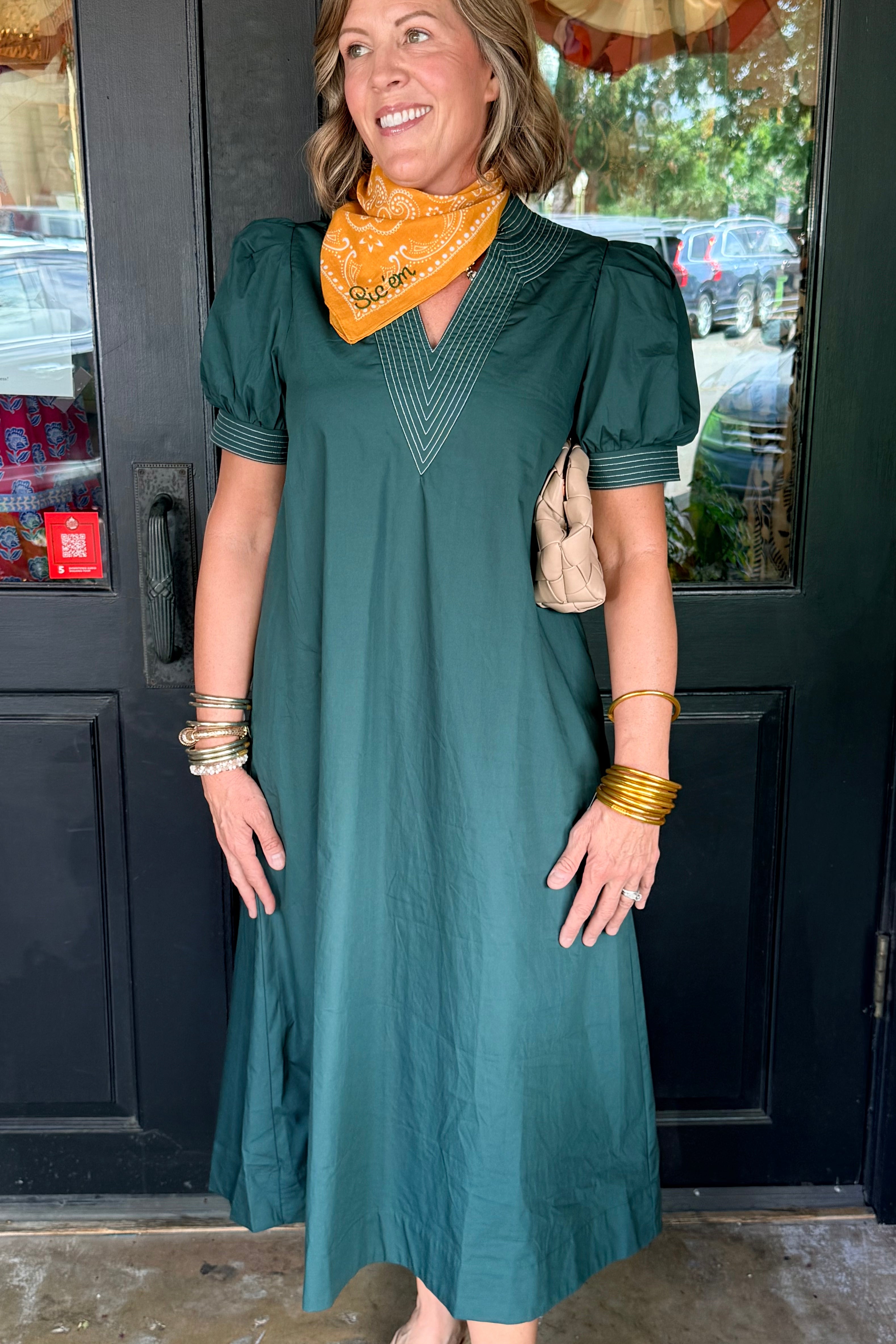 Cecilia Solid Midi Dress