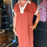 Sandy Contrast Midi Dress