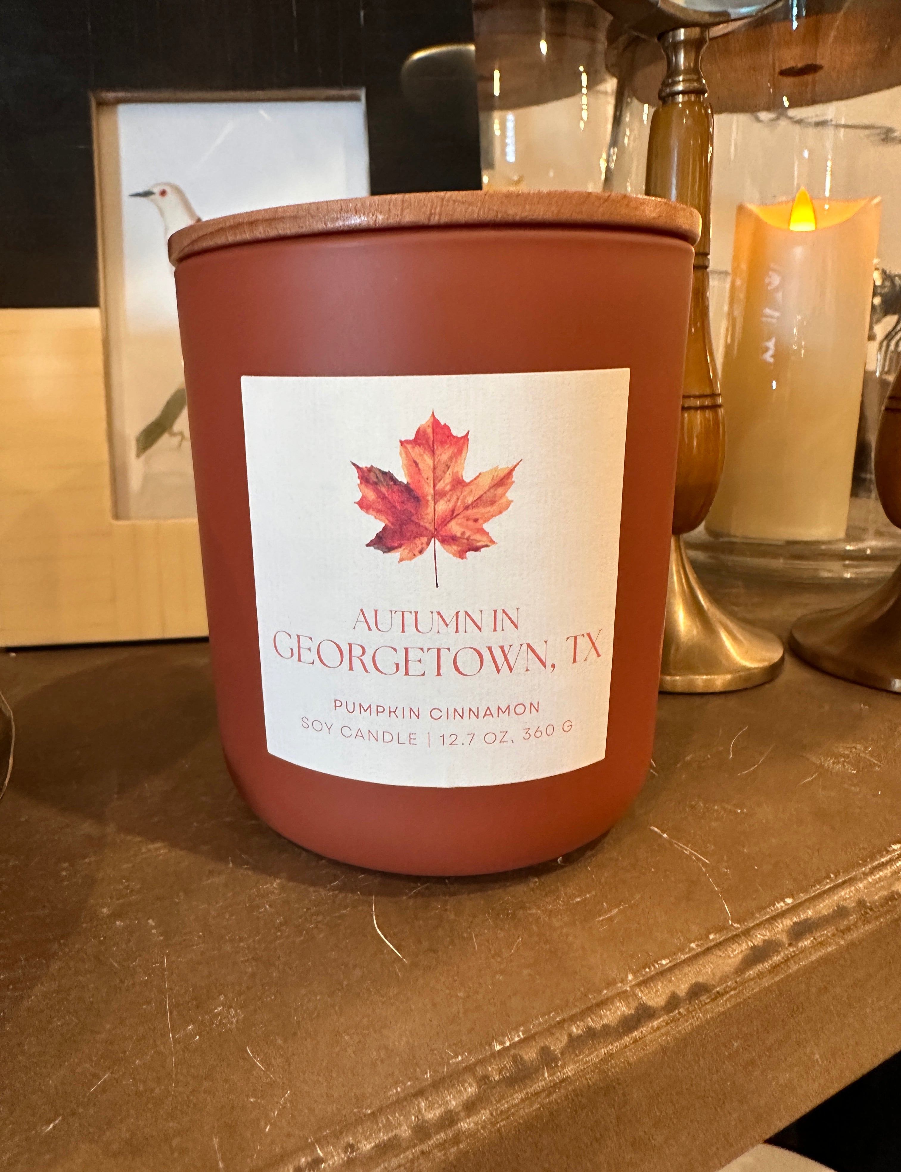 Autuwm in Georgetown, TX Pumpkin Cinnamon Candle