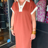 Sandy Contrast Midi Dress
