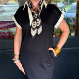 Sandy Contrast Midi Dress