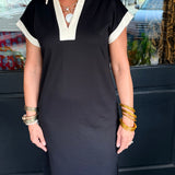 Sandy Contrast Midi Dress