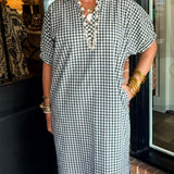 Monica Gingham Midi Dress