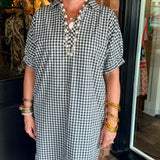 Monica Gingham Midi Dress