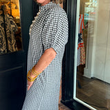 Monica Gingham Midi Dress