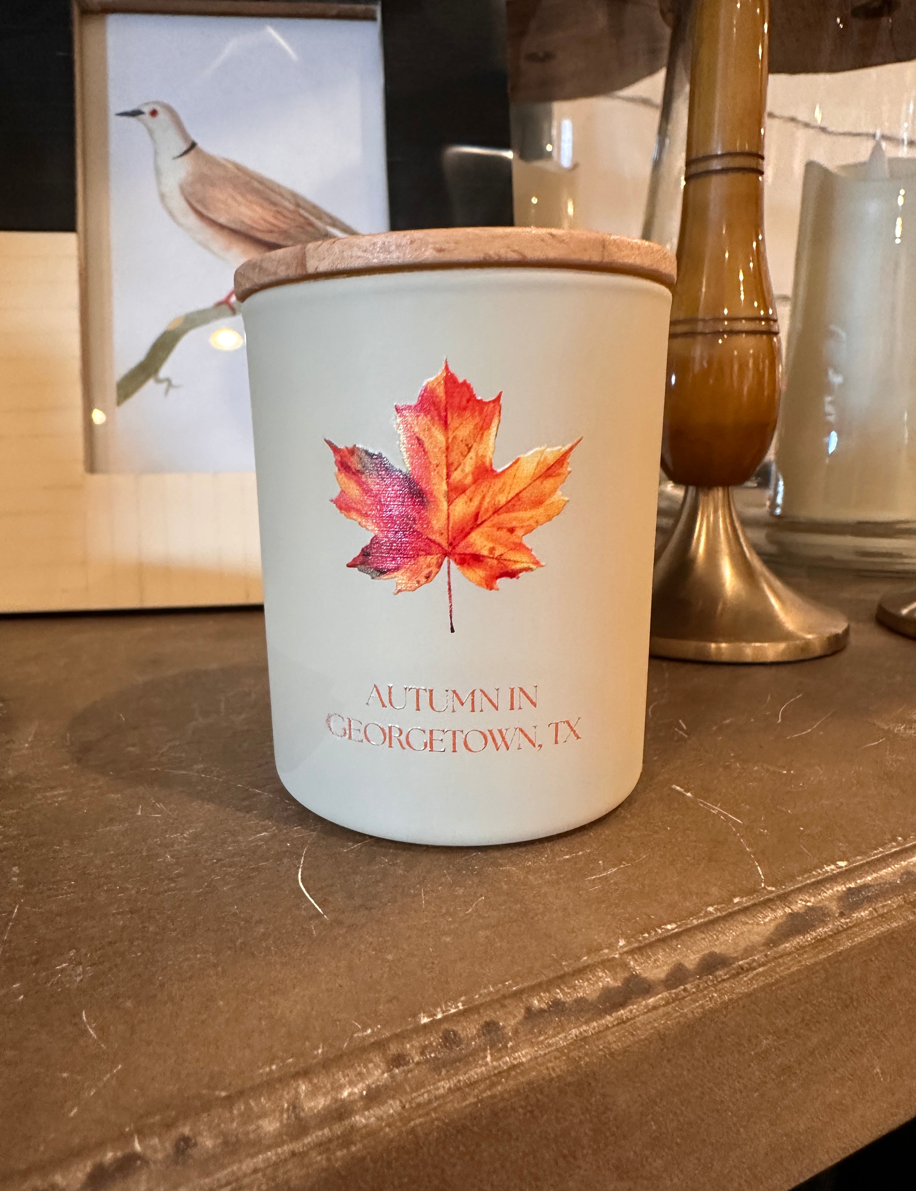 Autumn in Georgetown, TX Pmpkin Cinnamon Candle small