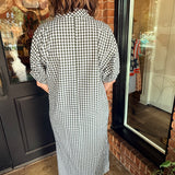Monica Gingham Midi Dress