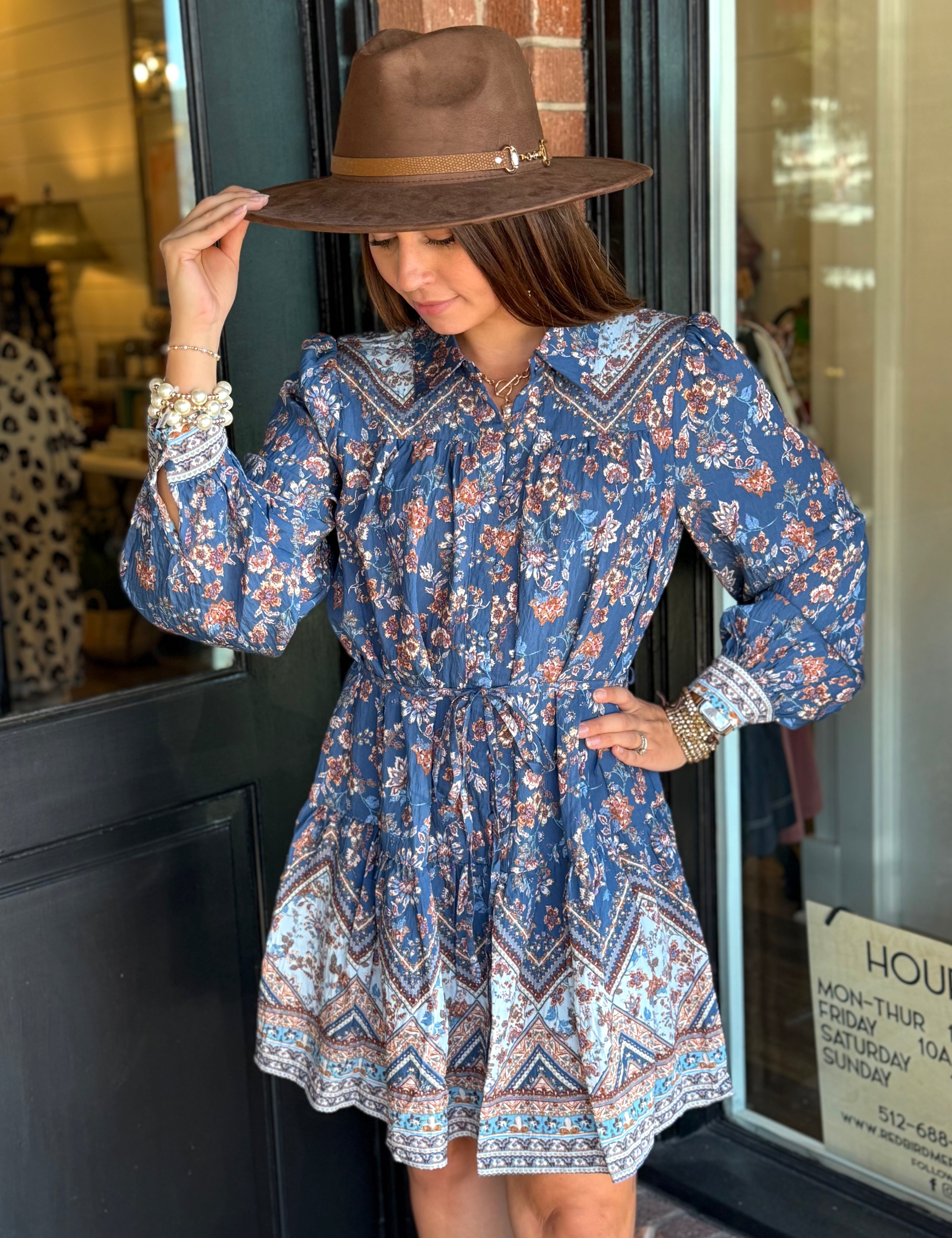 Charlie Border Print Button Dress