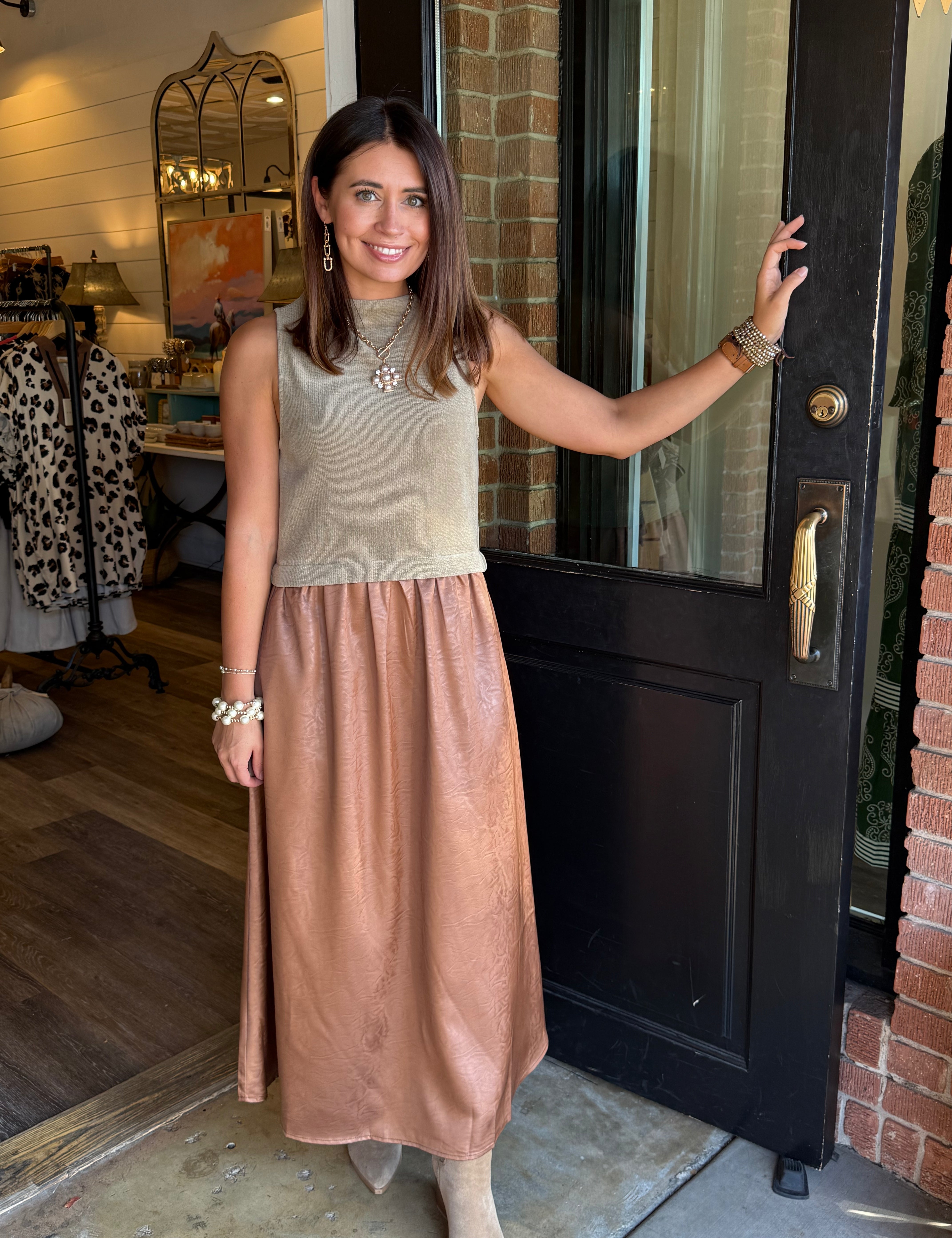 Ciara Mixed Media Maxi Dress