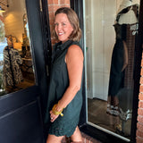 Sandra Scalloped Trim Mini Dress