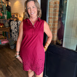 Sandra Scalloped Trim Mini Dress
