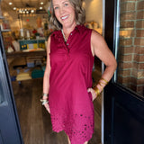 Sandra Scalloped Trim Mini Dress