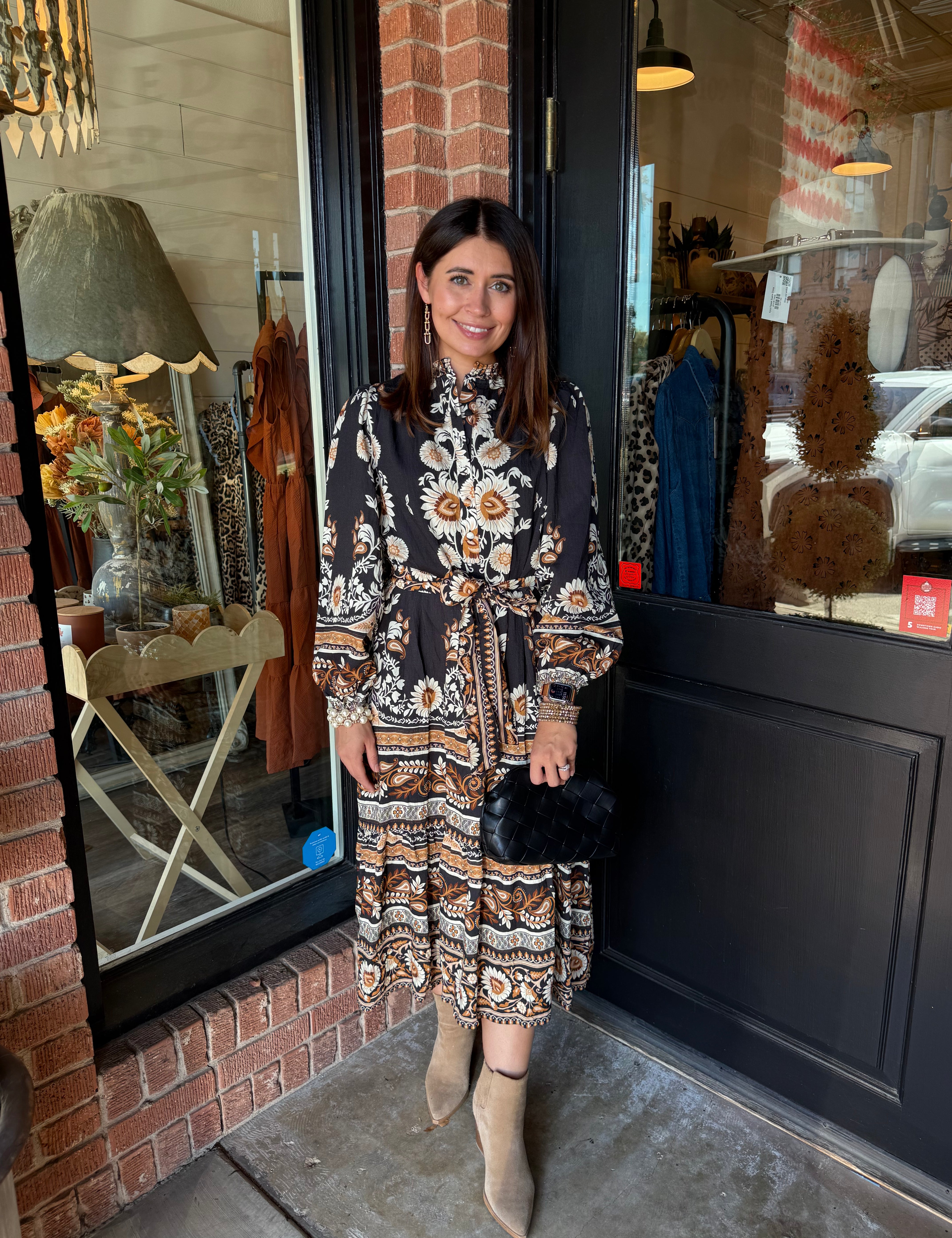 Blaire Black Floral Dress