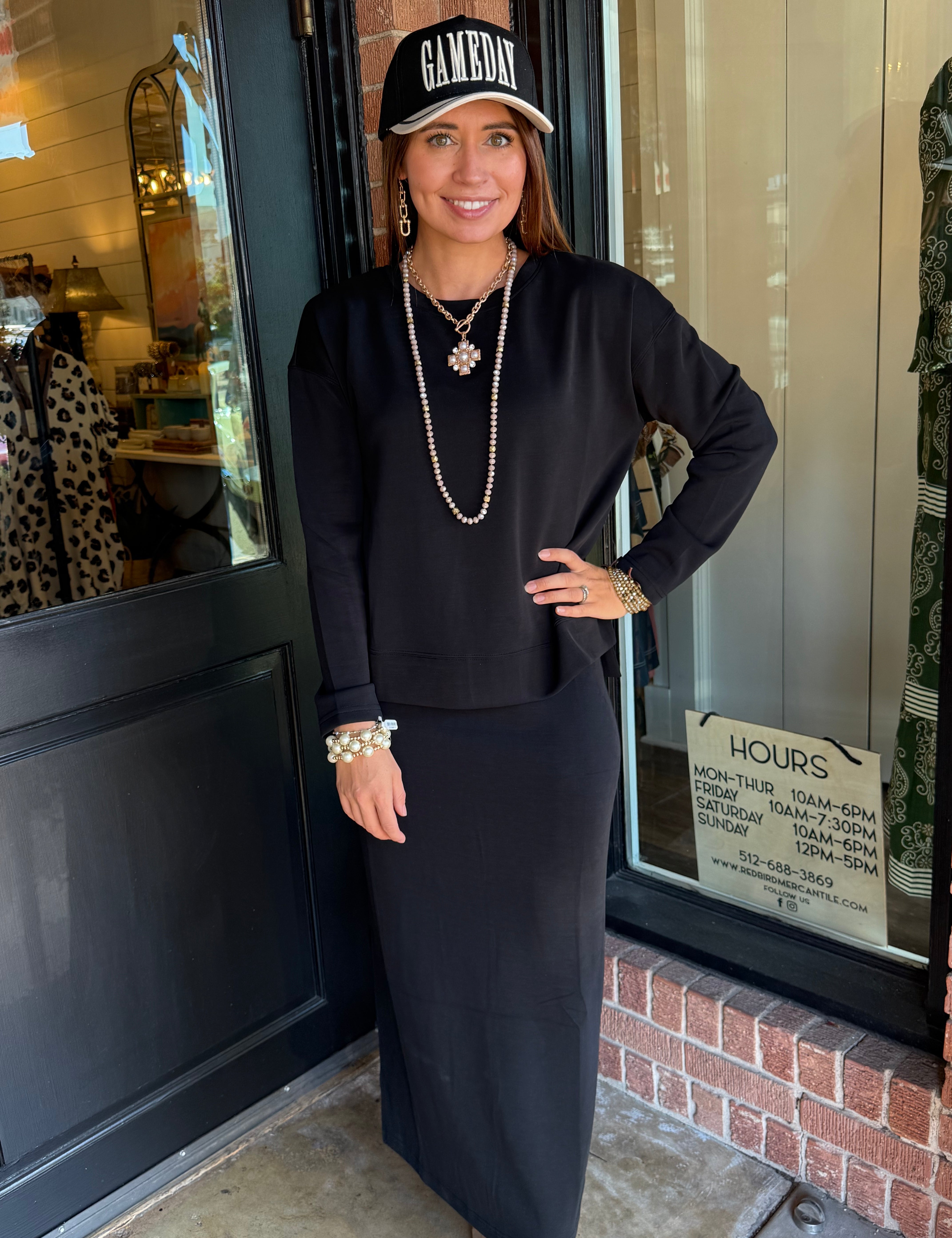 Michelle 2 pc Black Dress