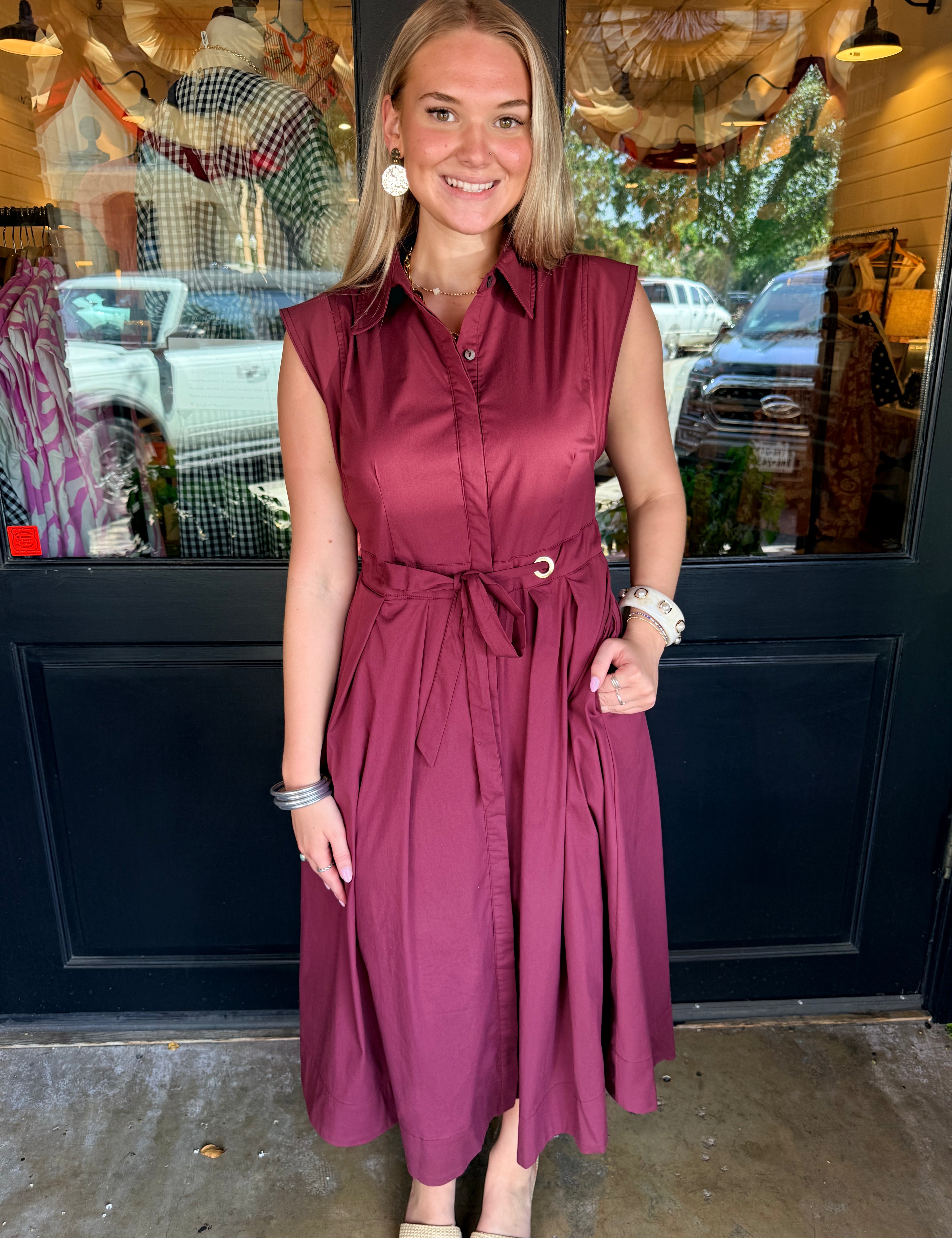 Megan Button Midi Dress