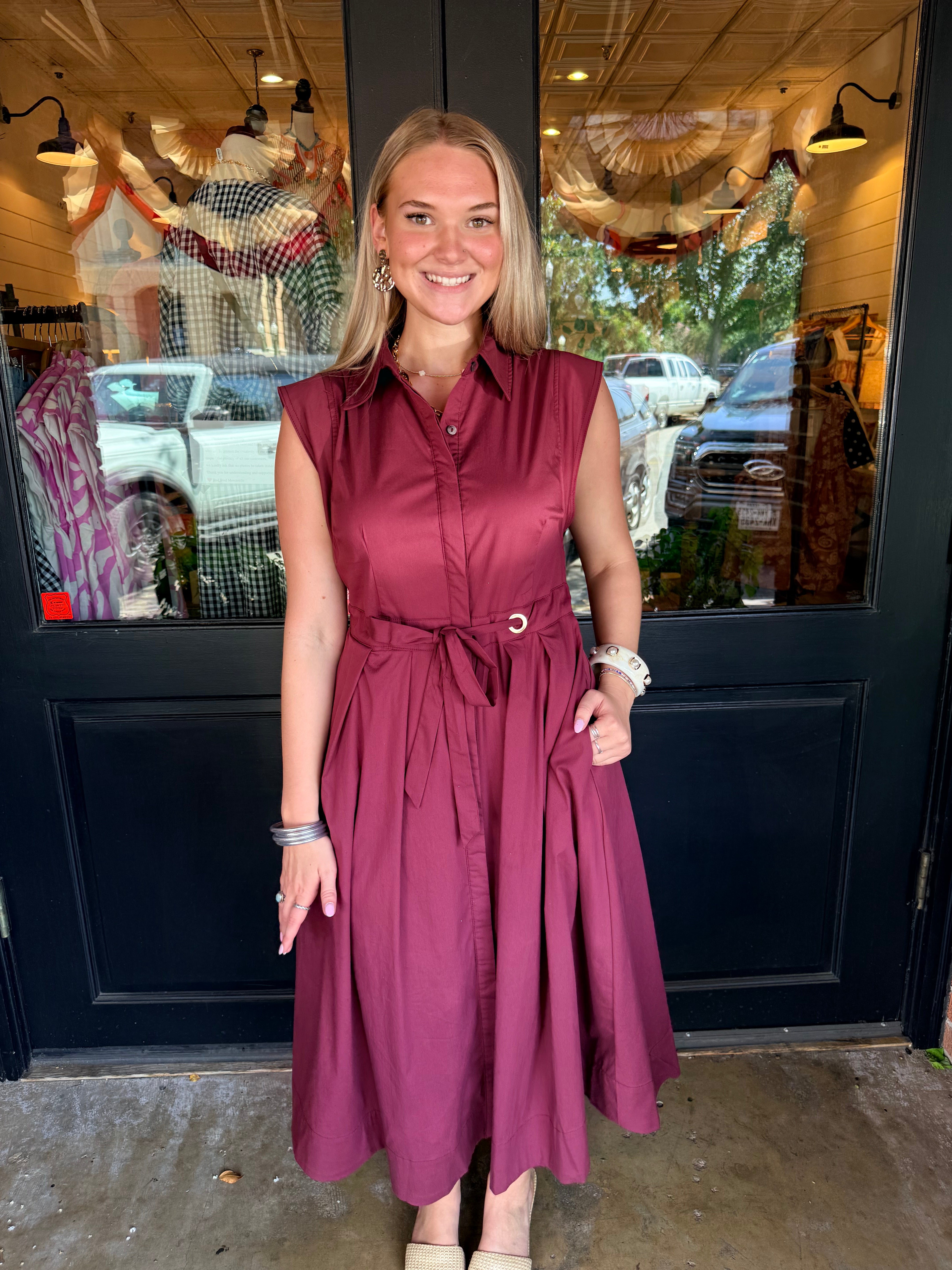 Megan Button Midi Dress