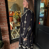 Rosie Midi Dress w/Metallic Embroidery