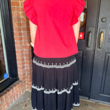 Selina Embroidered Midi Skirt