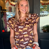 Jeana Tiger Print Top