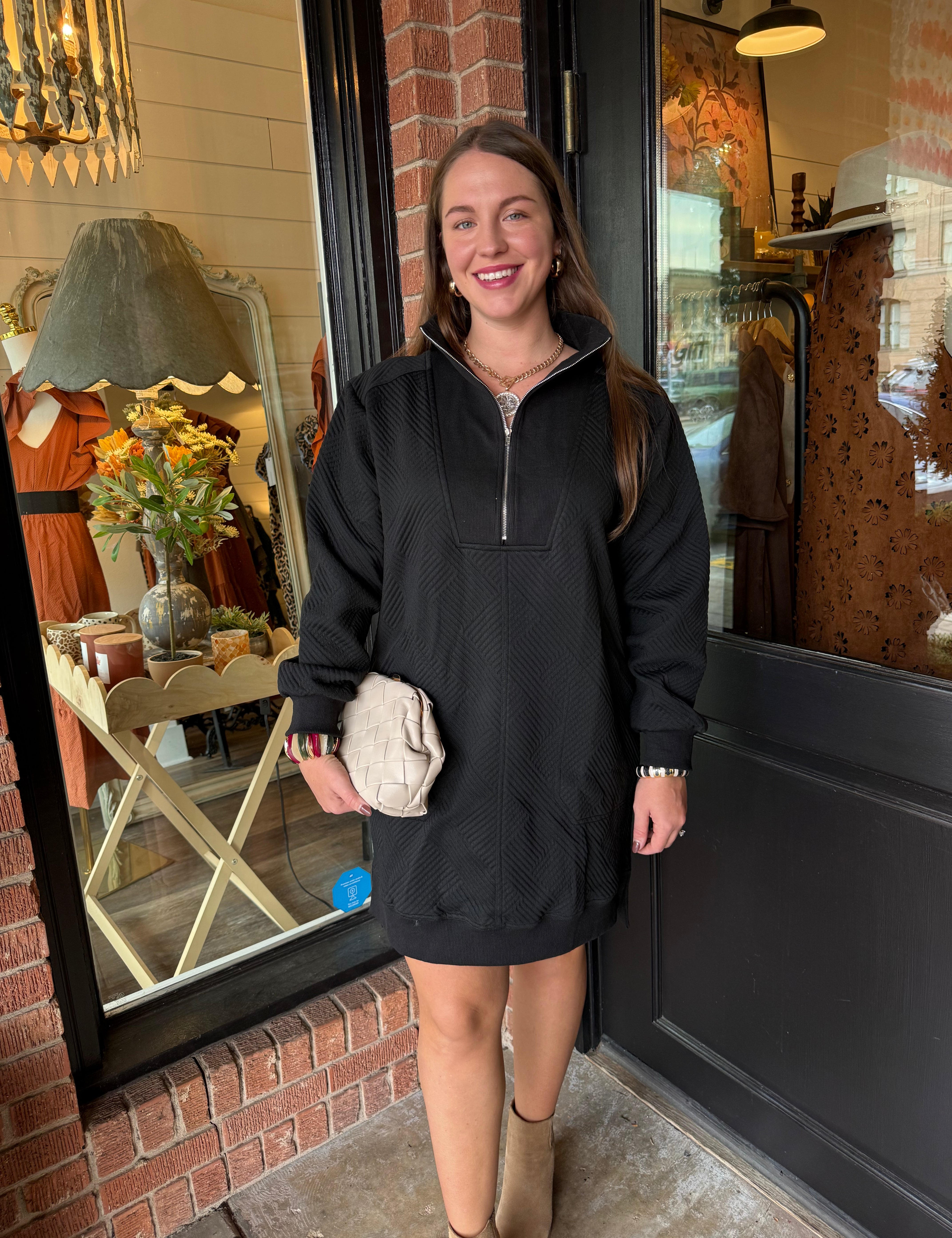 Kay Black Sweatshirt Dress