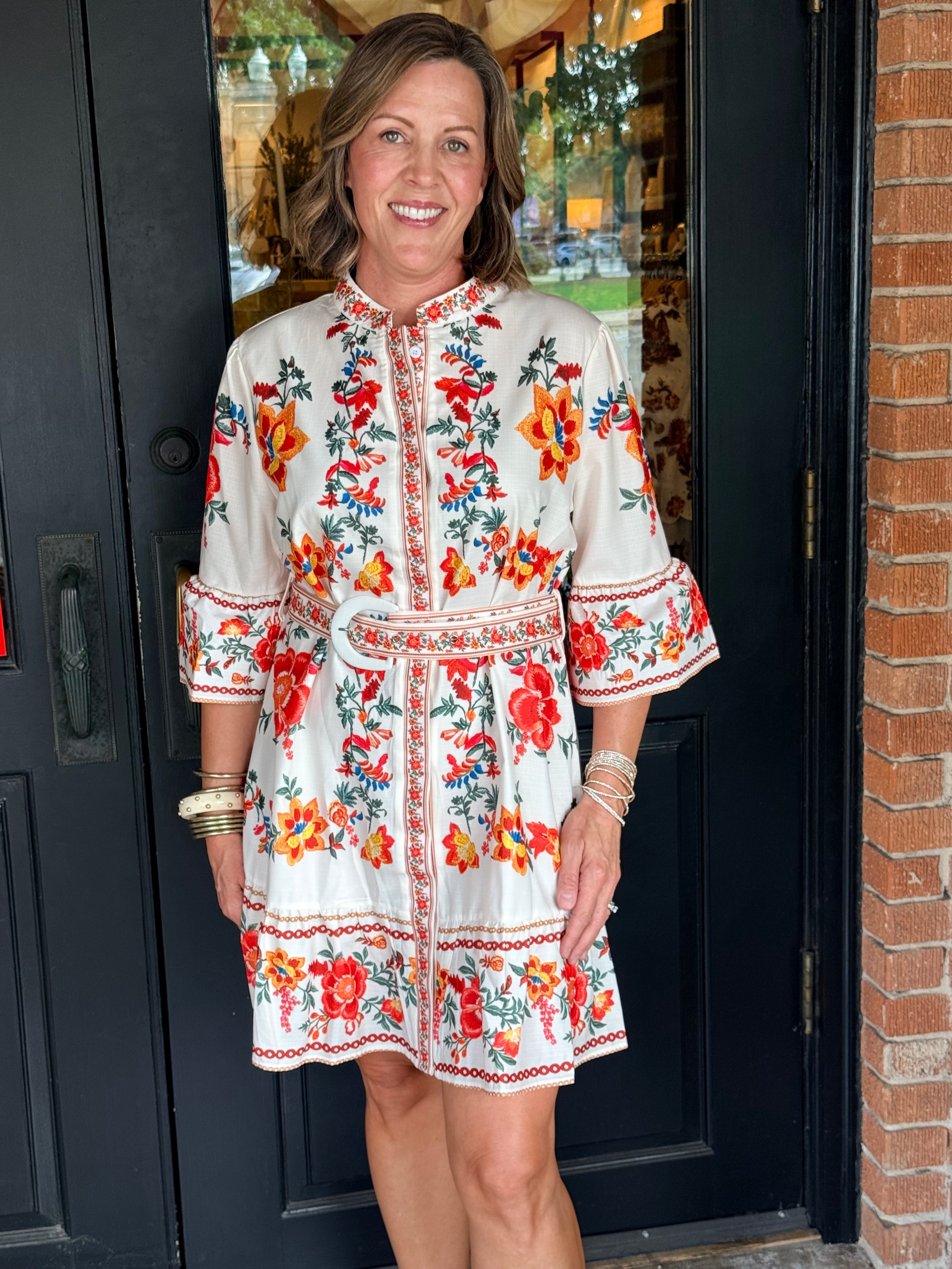 Darla Floral Belted Dress