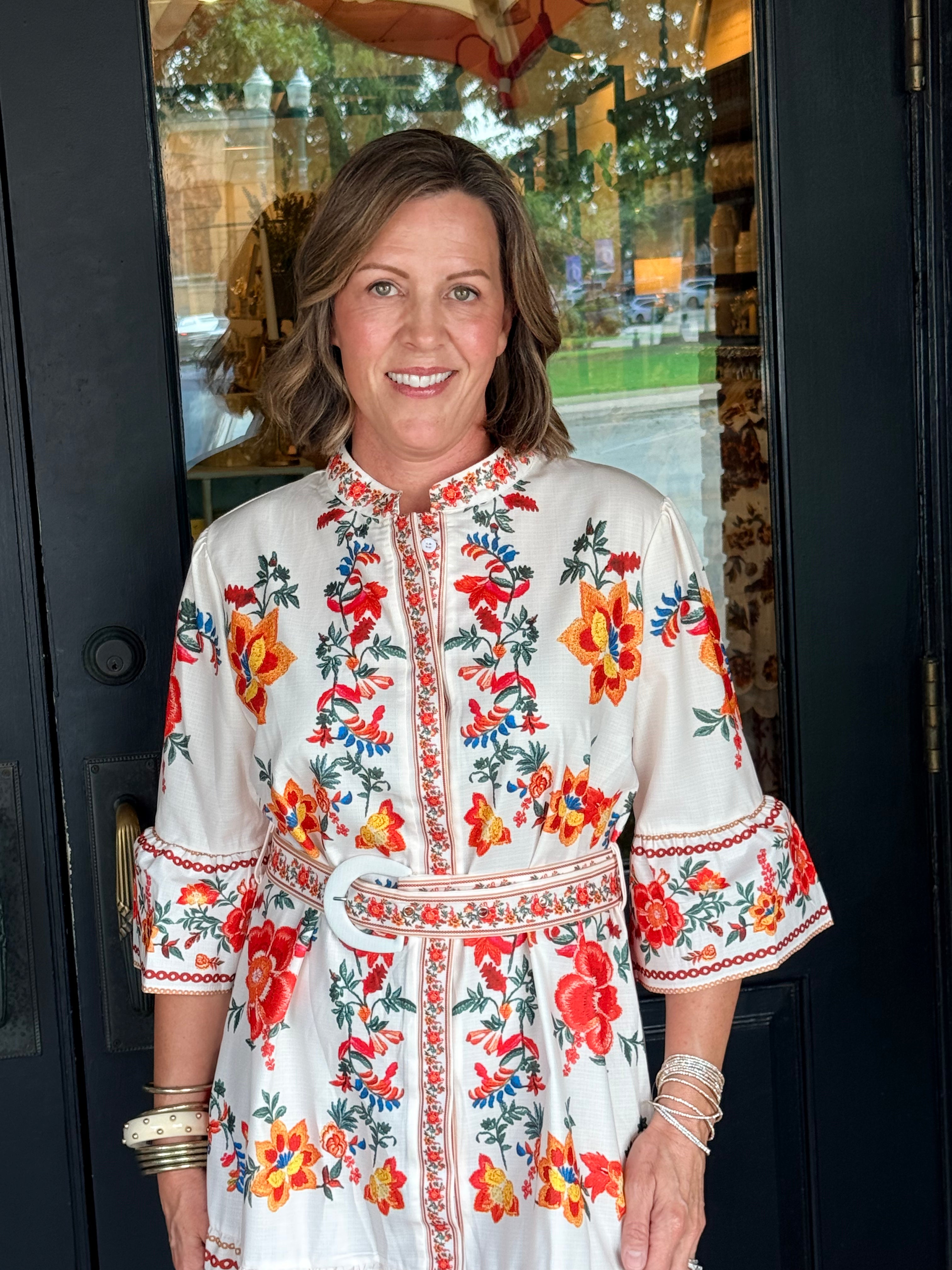 Darla Floral Belted Dress