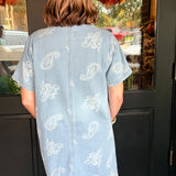 Cassidy Denim Paisley Mini Dress