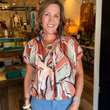 Millie Abstract Print Top