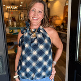 Kendra Halter Bow Tie Top