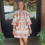 Darla Floral Belted Dress