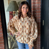 Tamera Tan Floral Blouse