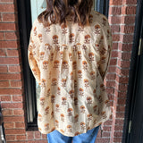 Tamera Tan Floral Blouse