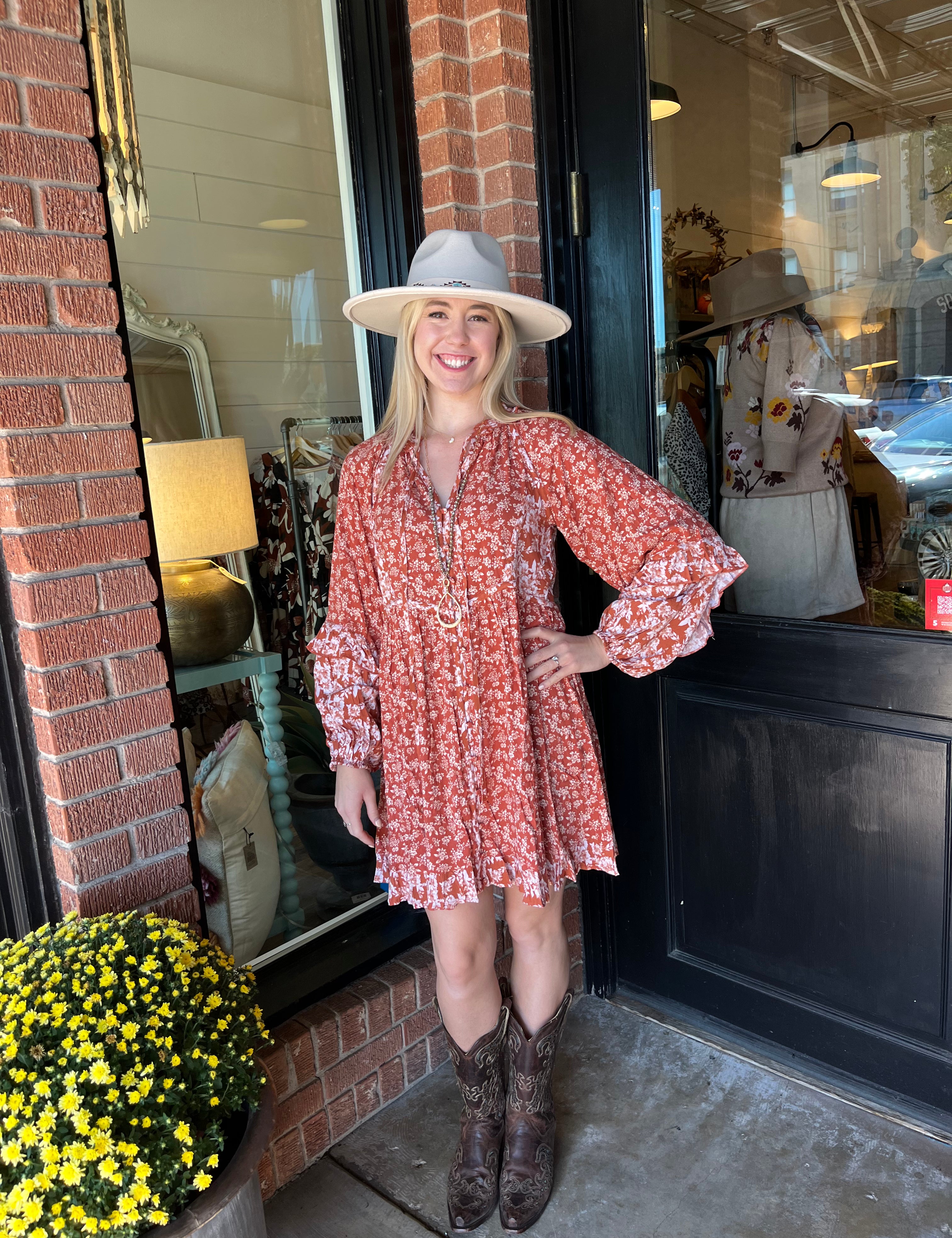 Georgia Floral Ruffle Dress