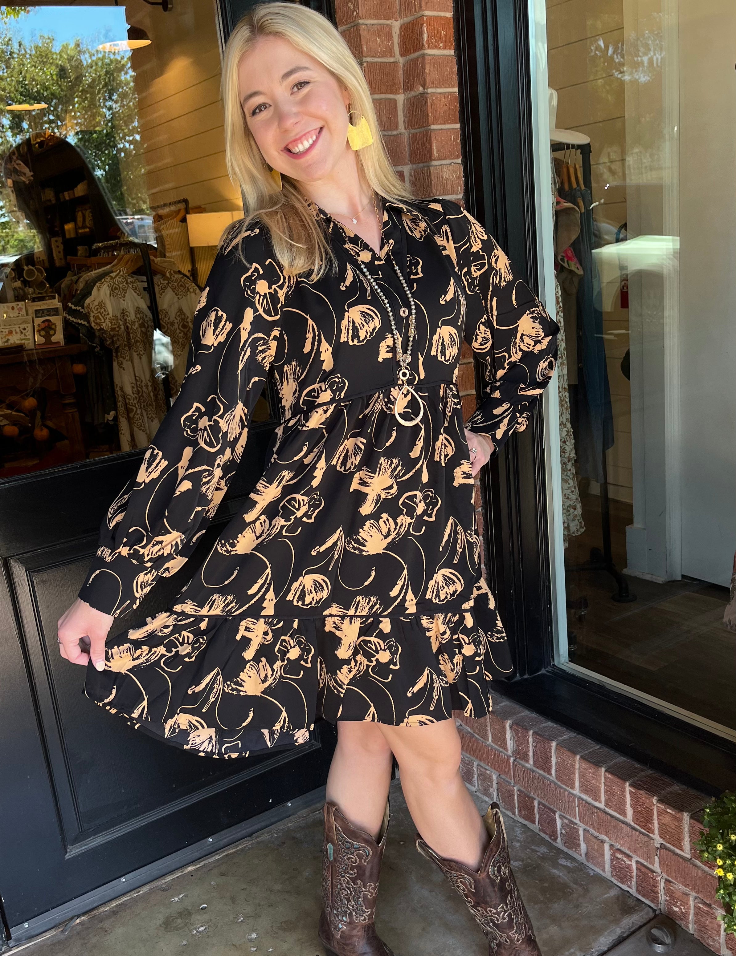 Sara Flower Print Dress