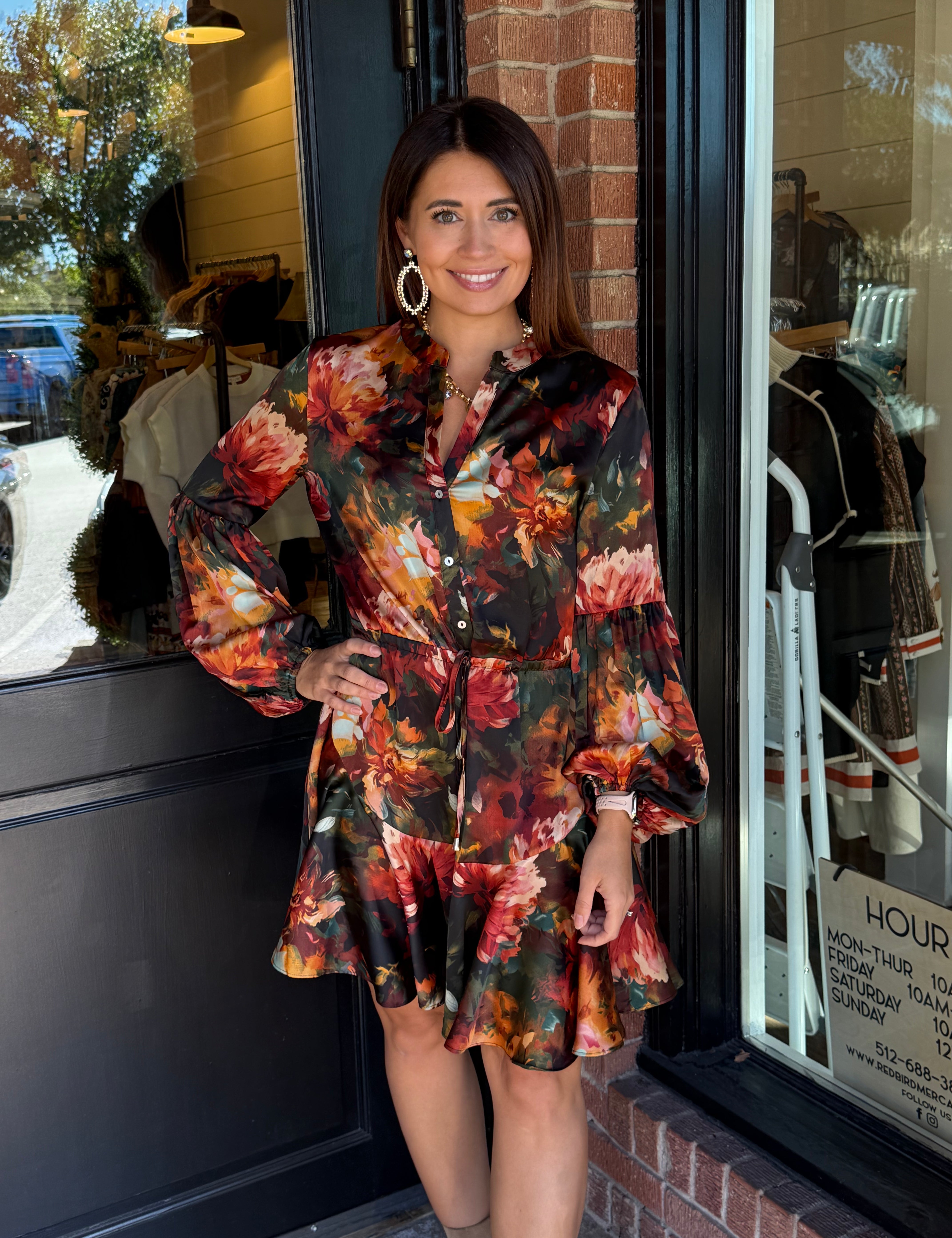 Reyna Long Sleeve Floral Mini