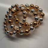 Gold & Silver Bead Bracelet Set