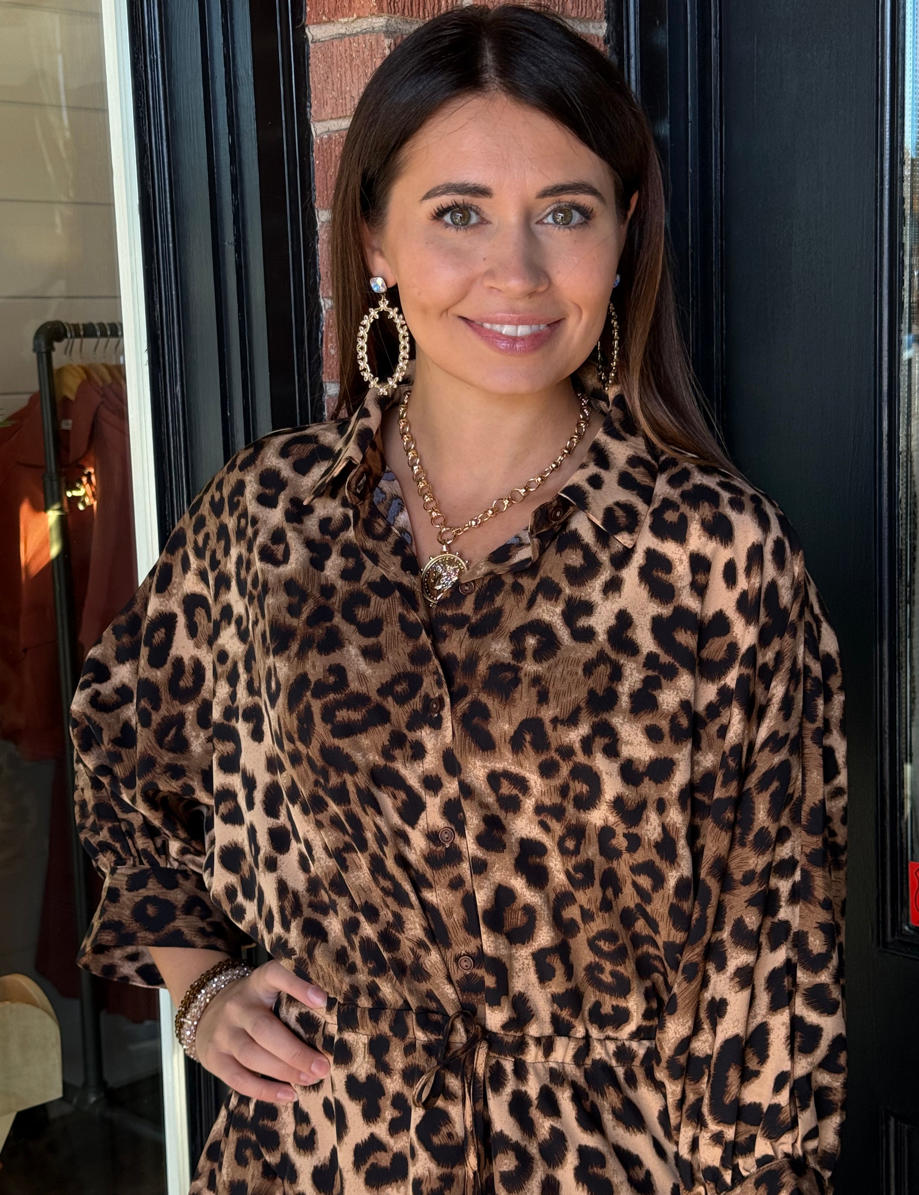 Weslie Animal Print Mini Dress