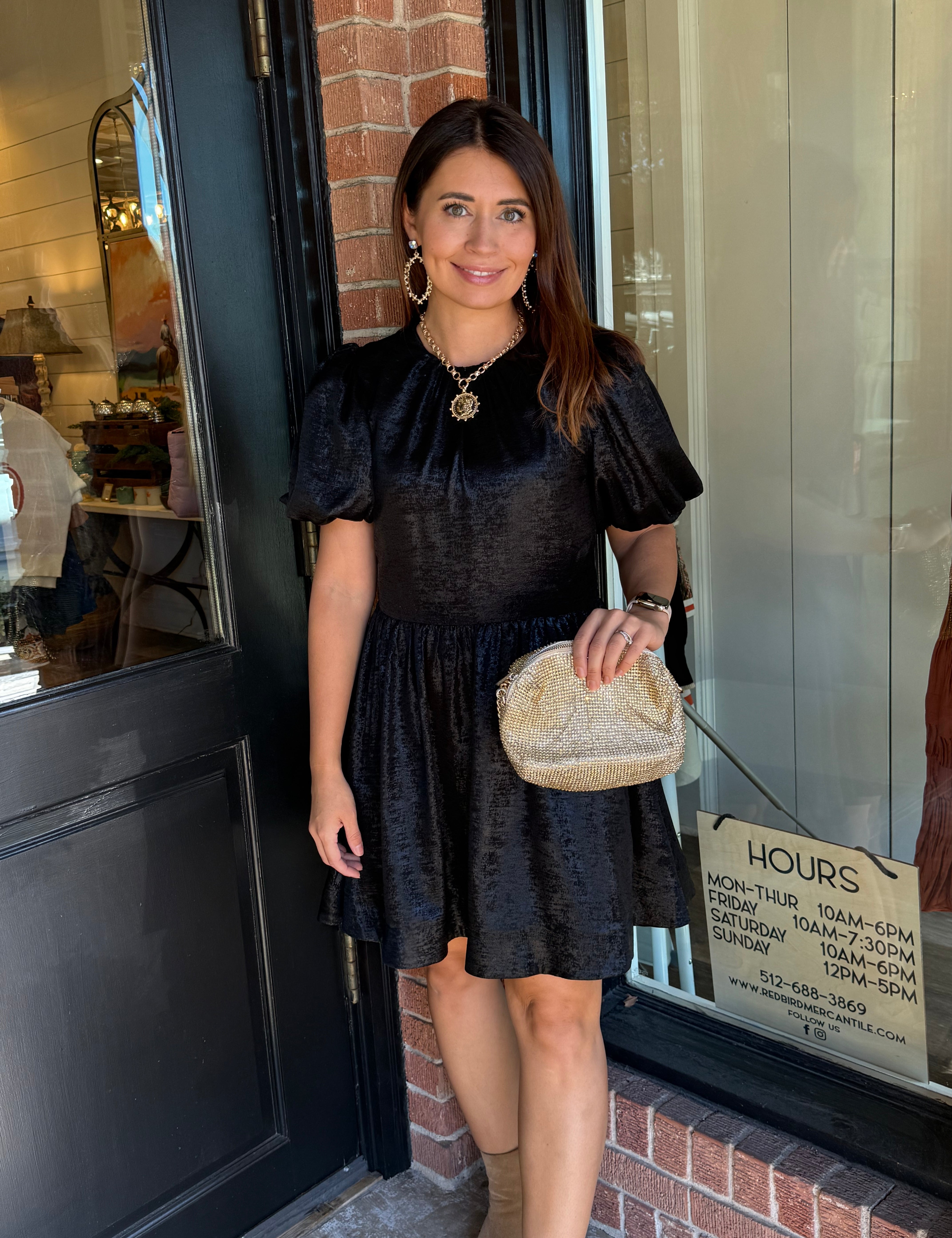 Kelli Black Mini Dress