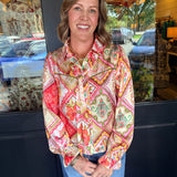 Carlie Satin Tie Neck Top